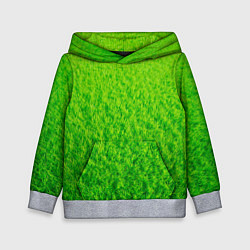 Толстовка-худи детская Трава зеленая, цвет: 3D-меланж