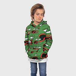 Толстовка-худи детская Пепе лягушка, цвет: 3D-белый — фото 2