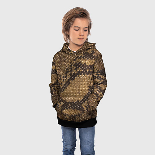 Детская толстовка Кожа питона - fashion 2028 / 3D-Черный – фото 3