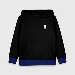 Толстовка-худи детская BTS smail logo, цвет: 3D-синий