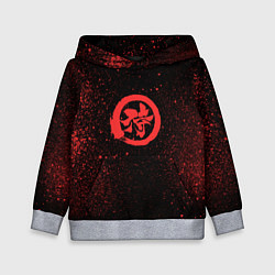 Толстовка-худи детская Красный бархат, цвет: 3D-меланж