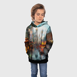 Толстовка-худи детская В Питере дождь, цвет: 3D-черный — фото 2