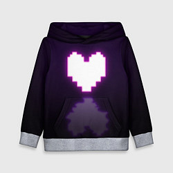 Толстовка-худи детская Undertale heart neon, цвет: 3D-меланж