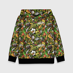 Толстовка-худи детская Футбольный мяч и табло, цвет: 3D-черный