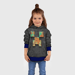 Толстовка-худи детская Minecraft rust, цвет: 3D-синий — фото 2