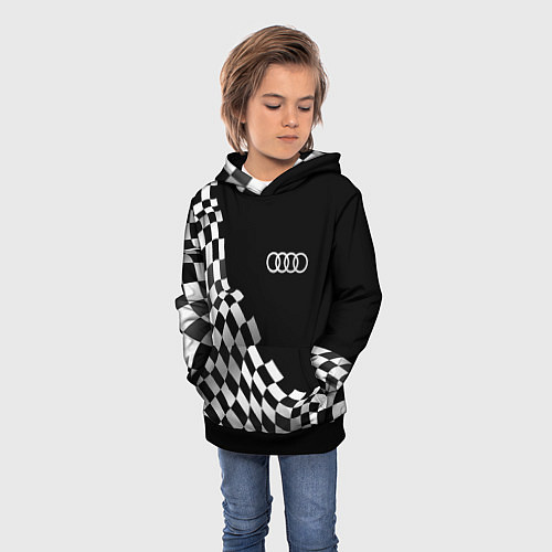 Детская толстовка Audi racing flag / 3D-Черный – фото 3