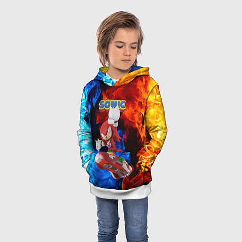 Детская толстовка Knuckles Echidna - Sonic - Video game / 3D-Белый – фото 3