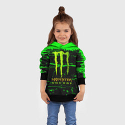 Толстовка-худи детская Monster energy green neon, цвет: 3D-черный — фото 2