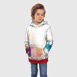 Толстовка-худи детская Пиксельнaя абстракция, цвет: 3D-красный — фото 2