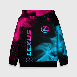 Толстовка-худи детская Lexus - neon gradient: надпись, символ, цвет: 3D-черный