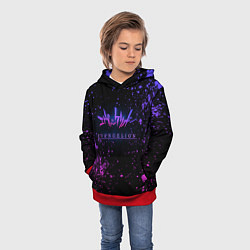 Толстовка-худи детская Evangelion neon logo, цвет: 3D-красный — фото 2