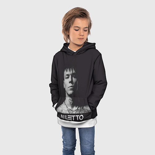 Детская толстовка Данил Прытков черно-белая фотография / 3D-Белый – фото 3