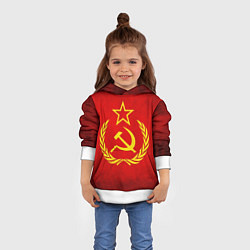 Толстовка-худи детская СССР - старый флаг, цвет: 3D-белый — фото 2