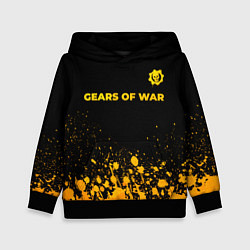 Толстовка-худи детская Gears of War - gold gradient: символ сверху, цвет: 3D-черный