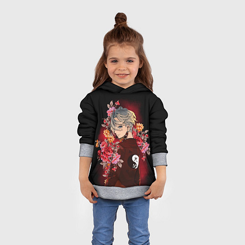 Детская толстовка Изана в цветах / 3D-Меланж – фото 4