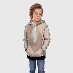 Толстовка-худи детская Геометрические дыры в прямоугольниках, цвет: 3D-черный — фото 2
