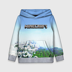 Толстовка-худи детская Зимний пейзаж - Майнкрафт, цвет: 3D-меланж