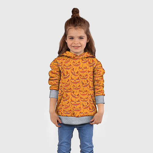 Детская толстовка Halloween Pumpkin Pattern / 3D-Меланж – фото 4