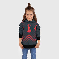 Толстовка-худи детская Красный символ Tomb Raider на темном фоне со стрел, цвет: 3D-черный — фото 2