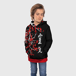 Толстовка-худи детская Сакура в цвету, цвет: 3D-красный — фото 2