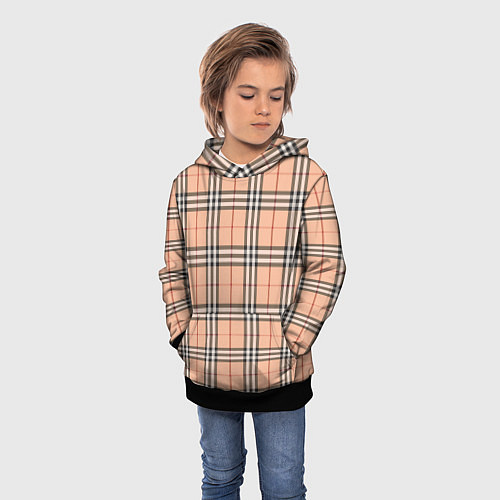 Детская толстовка Королевский тартан / 3D-Черный – фото 3
