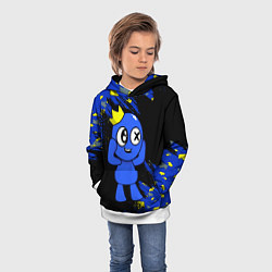 Толстовка-худи детская Радужные друзья Синий, цвет: 3D-белый — фото 2