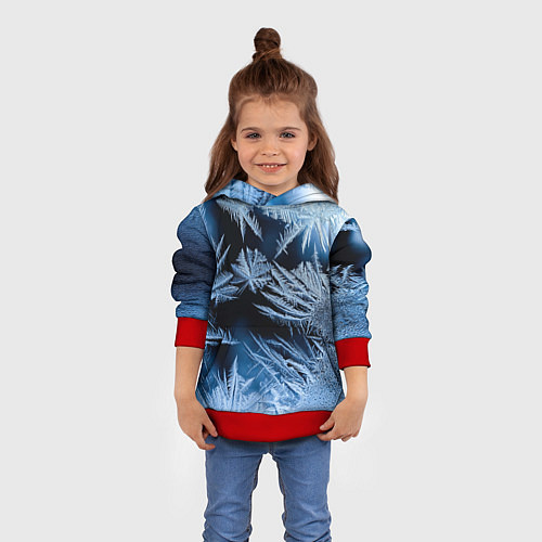 Детская толстовка Морозный узор на стекле / 3D-Красный – фото 4