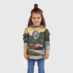 Толстовка-худи детская Альфа - Ромео на горной дороге, цвет: 3D-меланж — фото 2