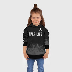 Толстовка-худи детская Half-Life glitch на темном фоне: символ сверху, цвет: 3D-черный — фото 2