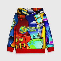 Толстовка-худи детская Geometry dash world, цвет: 3D-красный