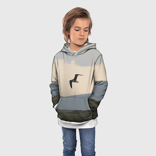 Детская толстовка Чайка / 3D-Белый – фото 3