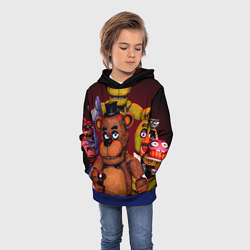 Детская толстовка Пять ночей Фредди / 3D-Синий – фото 3
