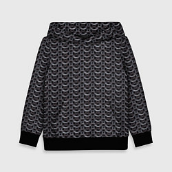 Толстовка-худи детская Кольчуга карбон проволока, цвет: 3D-черный