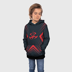 Толстовка-худи детская Красный символ Hitman на темном фоне со стрелками, цвет: 3D-черный — фото 2