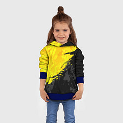 Толстовка-худи детская Black and yellow, цвет: 3D-синий — фото 2