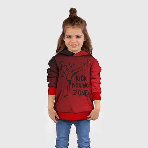 Детская толстовка Зона Кикбоксинга / 3D-Красный – фото 4