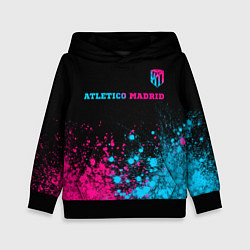 Толстовка-худи детская Atletico Madrid - neon gradient: символ сверху, цвет: 3D-черный