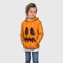 Толстовка-худи детская Тыква - Майнкрафт - Хеллоуин, цвет: 3D-белый — фото 2