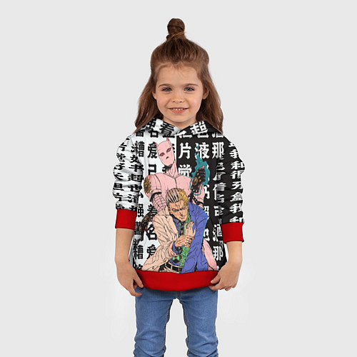 Детская толстовка Кирай Йошикаге - JOJO / 3D-Красный – фото 4