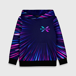 Толстовка-худи детская Exeed neon speed lines, цвет: 3D-черный