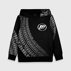 Толстовка-худи детская Lifan tire tracks, цвет: 3D-черный