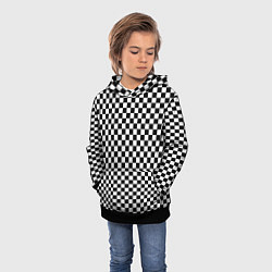 Толстовка-худи детская Шахматное пано, цвет: 3D-черный — фото 2