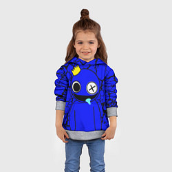 Толстовка-худи детская Радужные друзья персонаж Синий, цвет: 3D-меланж — фото 2