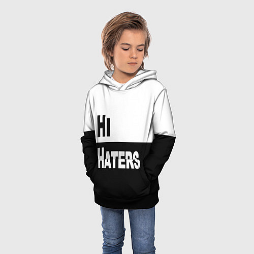 Детская толстовка Hi haters - Bye haters / 3D-Черный – фото 3