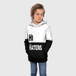 Толстовка-худи детская Hi haters - Bye haters, цвет: 3D-черный — фото 2