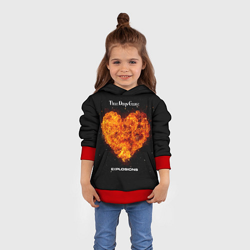 Детская толстовка Explosions - Three Days Grace / 3D-Красный – фото 4