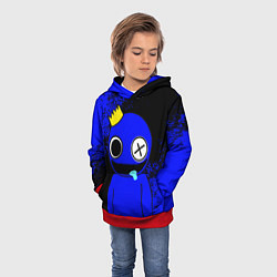 Толстовка-худи детская Радужные друзья: улыбчивый Синий, цвет: 3D-красный — фото 2