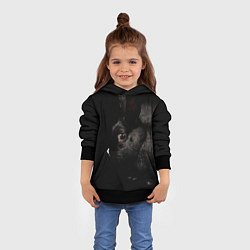 Толстовка-худи детская Чёрный большой кролик, цвет: 3D-черный — фото 2