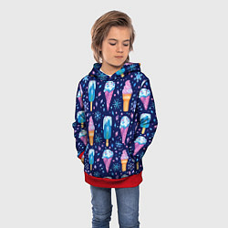 Толстовка-худи детская Новогоднее мороженое, цвет: 3D-красный — фото 2