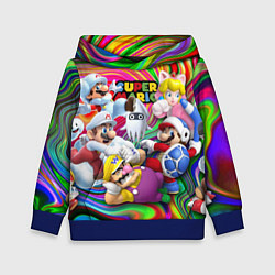Толстовка-худи детская Super Mario - Gaming aesthetics - Collage, цвет: 3D-синий